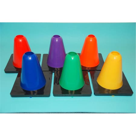 Everrich Industries 6 Inch Vinyl Cone with Square Base, 6PK EVB-0028